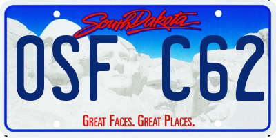 SD license plate 0SFC62