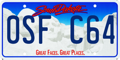SD license plate 0SFC64