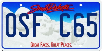 SD license plate 0SFC65