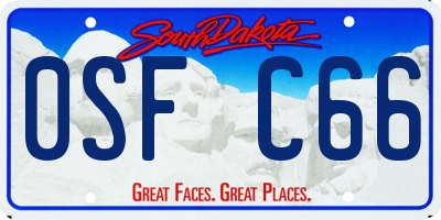 SD license plate 0SFC66