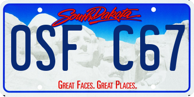SD license plate 0SFC67