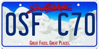 SD license plate 0SFC70