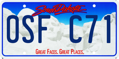 SD license plate 0SFC71
