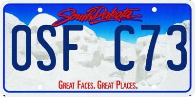 SD license plate 0SFC73