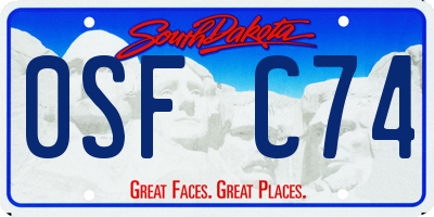 SD license plate 0SFC74