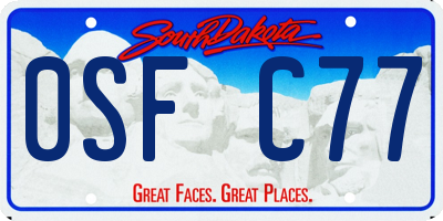SD license plate 0SFC77