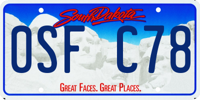 SD license plate 0SFC78