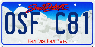 SD license plate 0SFC81