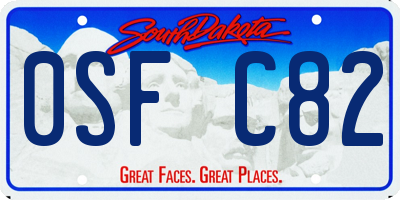 SD license plate 0SFC82
