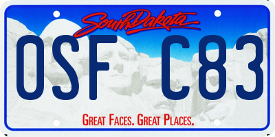 SD license plate 0SFC83