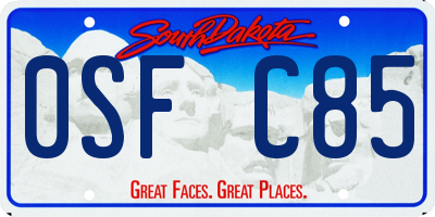 SD license plate 0SFC85