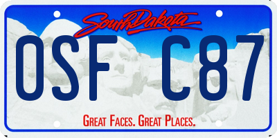 SD license plate 0SFC87