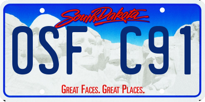 SD license plate 0SFC91