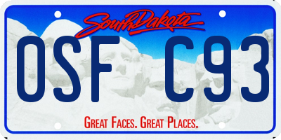 SD license plate 0SFC93