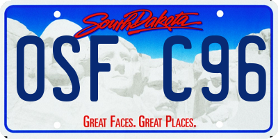 SD license plate 0SFC96