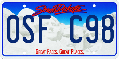 SD license plate 0SFC98