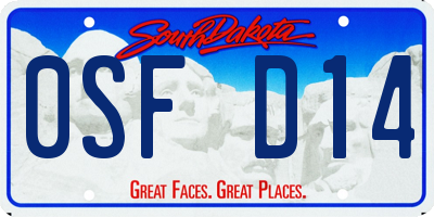 SD license plate 0SFD14