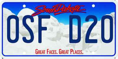 SD license plate 0SFD20