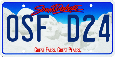 SD license plate 0SFD24