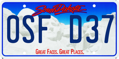 SD license plate 0SFD37