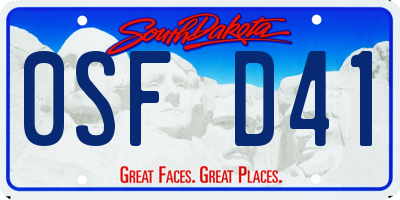 SD license plate 0SFD41