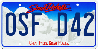 SD license plate 0SFD42