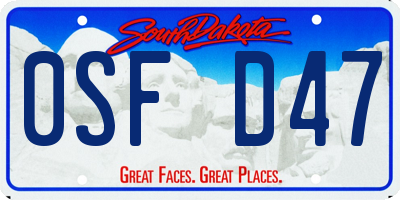 SD license plate 0SFD47