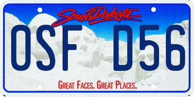 SD license plate 0SFD56