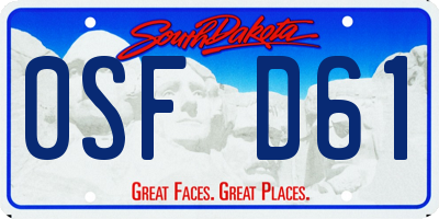 SD license plate 0SFD61