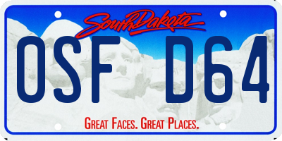 SD license plate 0SFD64