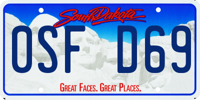 SD license plate 0SFD69
