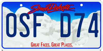 SD license plate 0SFD74