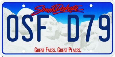 SD license plate 0SFD79