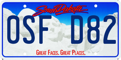 SD license plate 0SFD82