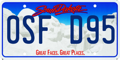SD license plate 0SFD95