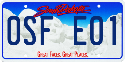 SD license plate 0SFE01
