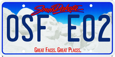 SD license plate 0SFE02