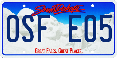 SD license plate 0SFE05