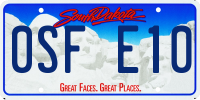 SD license plate 0SFE10
