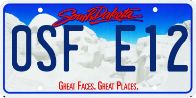 SD license plate 0SFE12