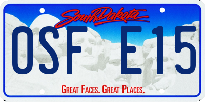 SD license plate 0SFE15