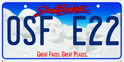SD license plate 0SFE22