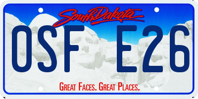 SD license plate 0SFE26