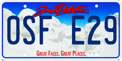 SD license plate 0SFE29