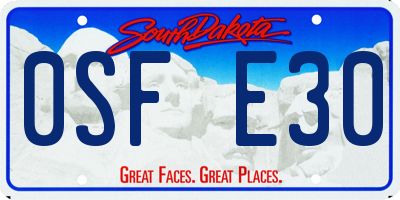 SD license plate 0SFE30