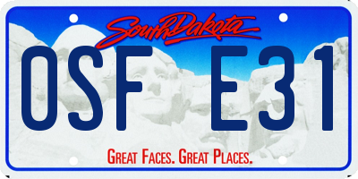 SD license plate 0SFE31