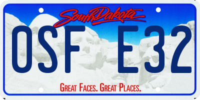 SD license plate 0SFE32