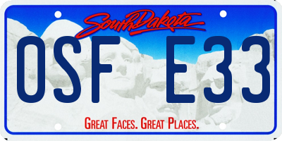 SD license plate 0SFE33