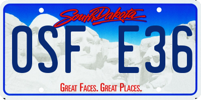 SD license plate 0SFE36