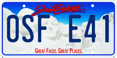 SD license plate 0SFE41